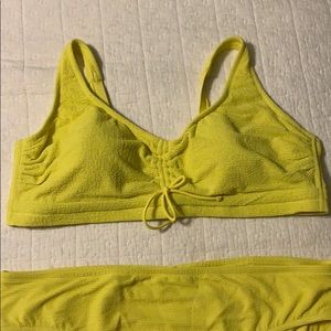 Bright yellow plus size bikini bottom and top